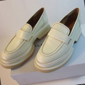 Robert Clergerie Behati cream leather platform loafer NIB 41.5